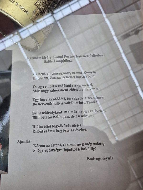Bodrogi Gyula verse Kállai Ferenchez